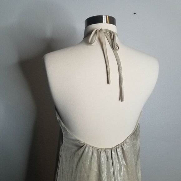 Nouvelle Deidre Liquid Chiffon Halter Trapeze Gown - Picture 8 of 11